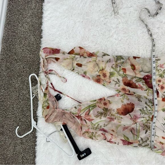 Floral V-Neck Wide Leg Jumpsuit Boho Spring Wedding Guest - Picture 9 of 11